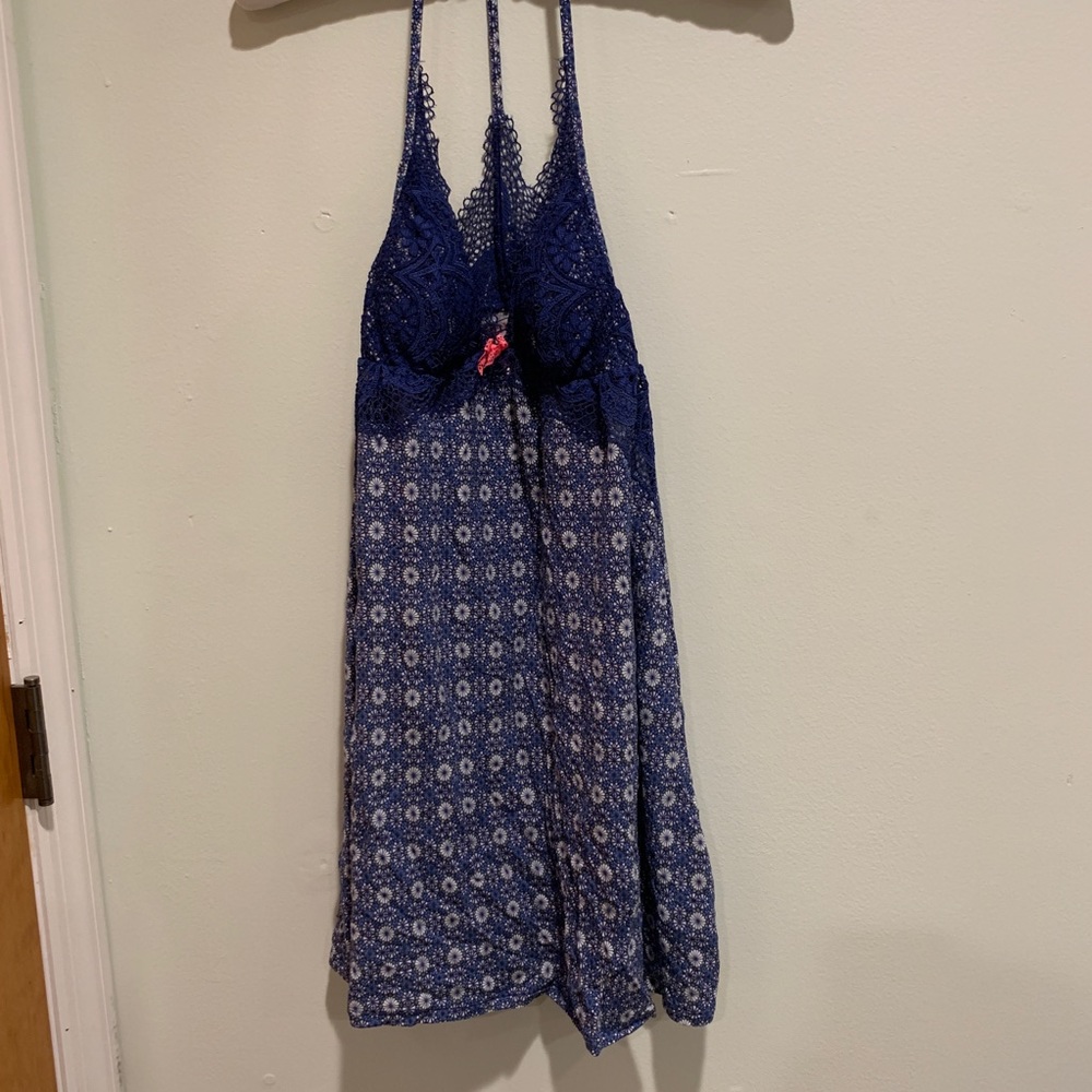 Victoria’s Secret blue lace pattered chemise
